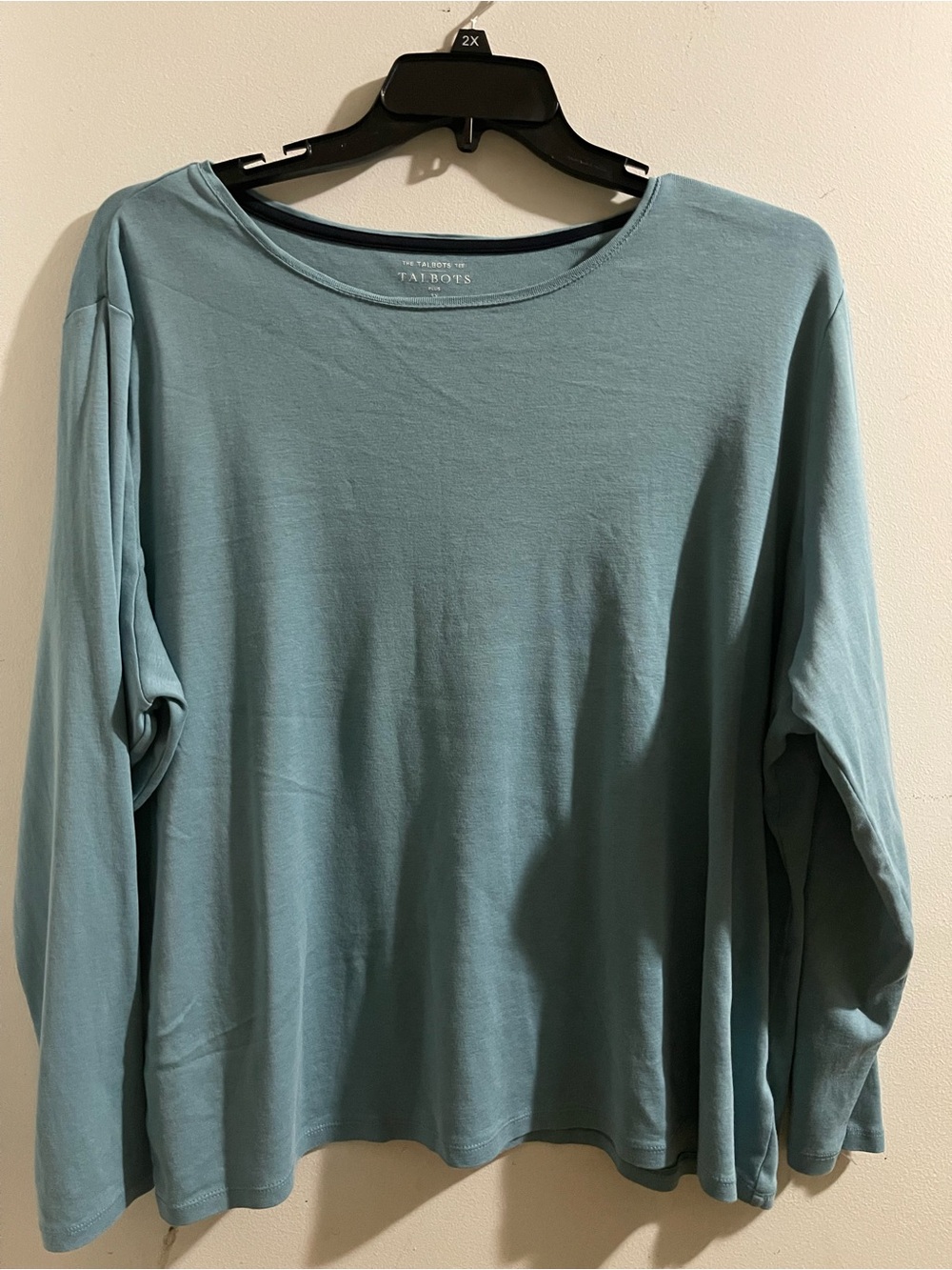 Talbots Tee Women’s 3X Long-Sleeve Crew Neck Shirt in Seafoam Green